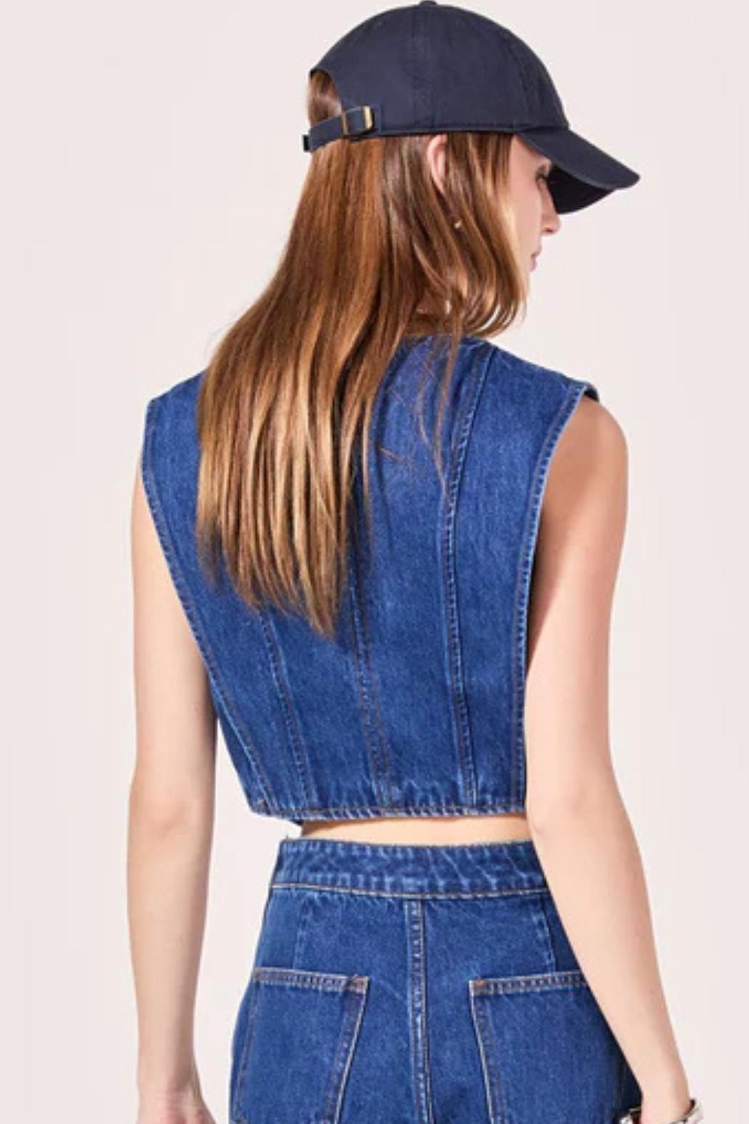 Sleeveless Denim Vest Product Image