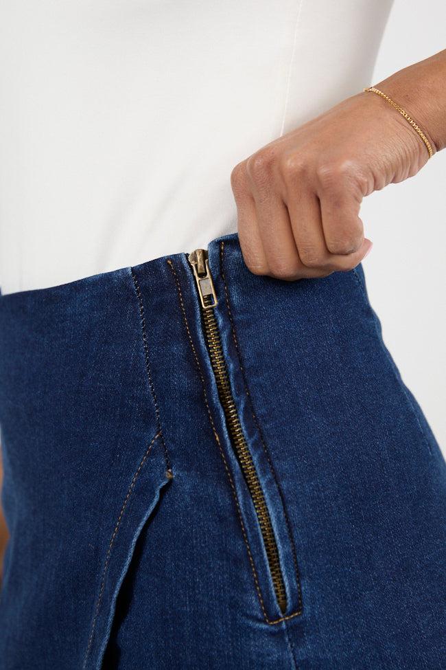 Jessica Dark Wash Denim Skort SALE Product Image