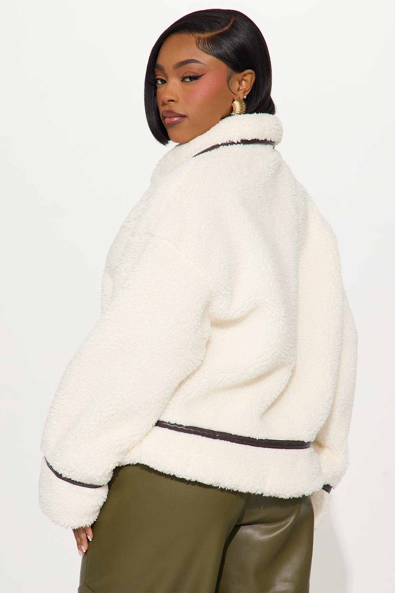 Dani Sherpa Coat - Ivory/combo Female Product Image