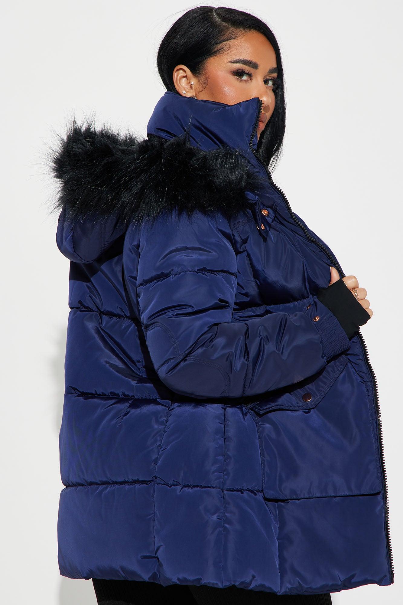 Cold Feelings Puffer Jacket - Navy Product Image