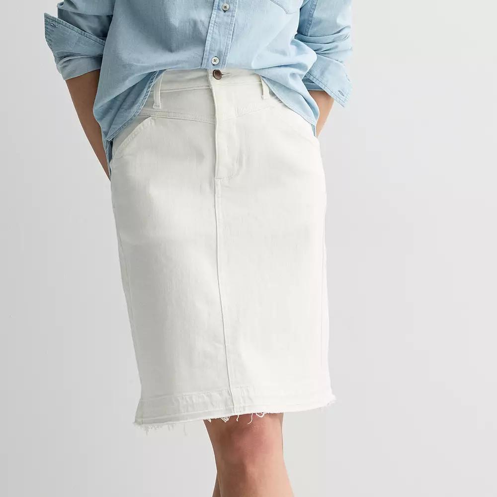 Women's Sonoma Goods For Life® Release Hem Denim Skirt, Size: 2, Vital White Product Image