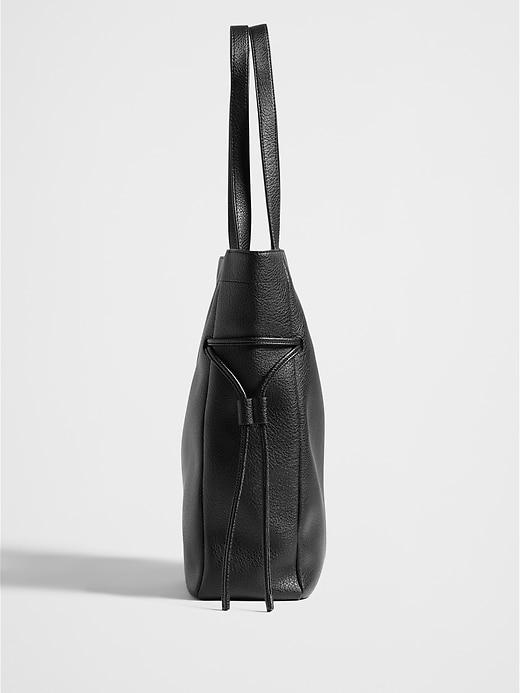 Vegan Leather Drawstring Tote Product Image