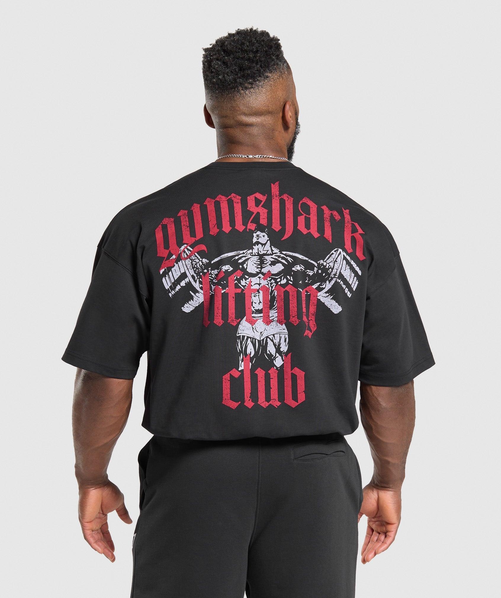 Gymshark Lifting Club T-Shirt - Black/Conditioning Red Male Product Image