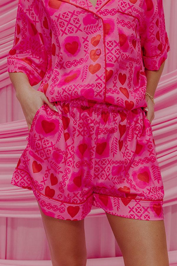 Cupids Dream High Waist Satin Pajama Shorts Product Image