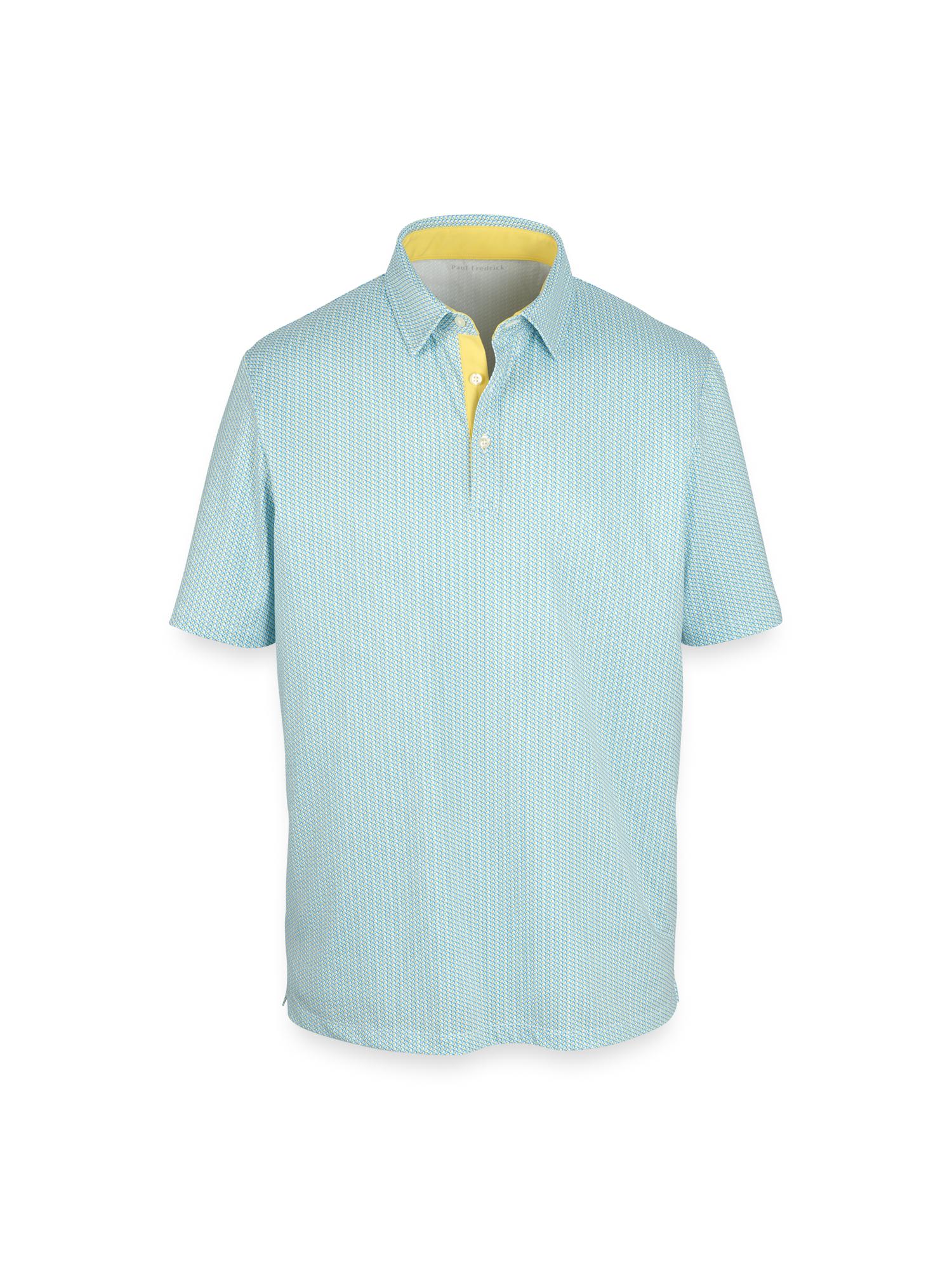 Performance Blend Three Button Polo - Yellow Multi Product Image