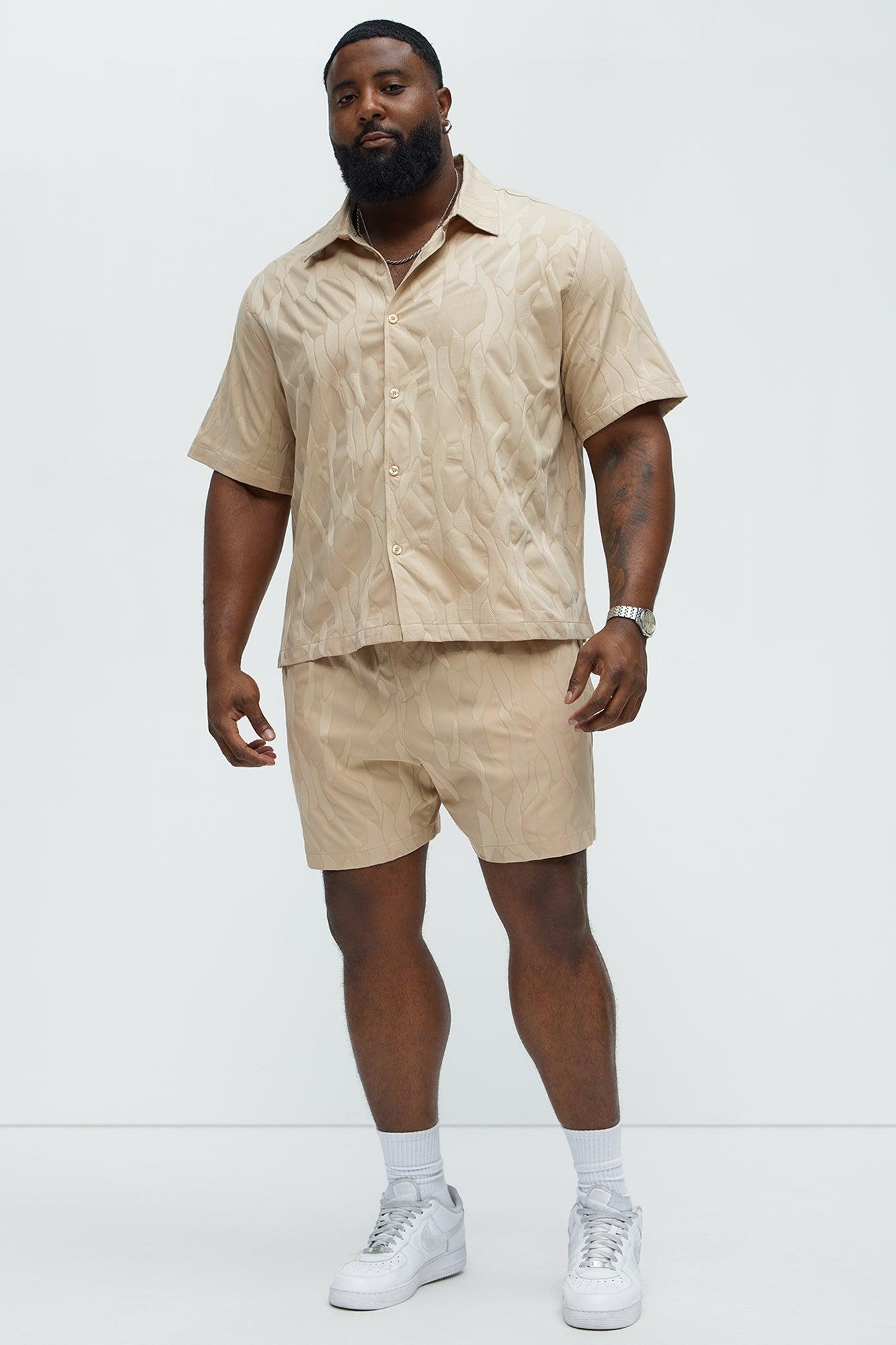 Paving Stone Jacquard Shorts - Tan Product Image