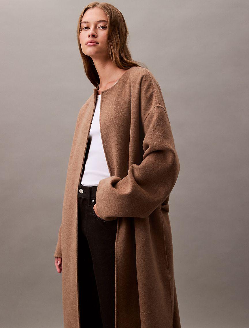 Cashmere Wool Blend Wrap Coat Product Image