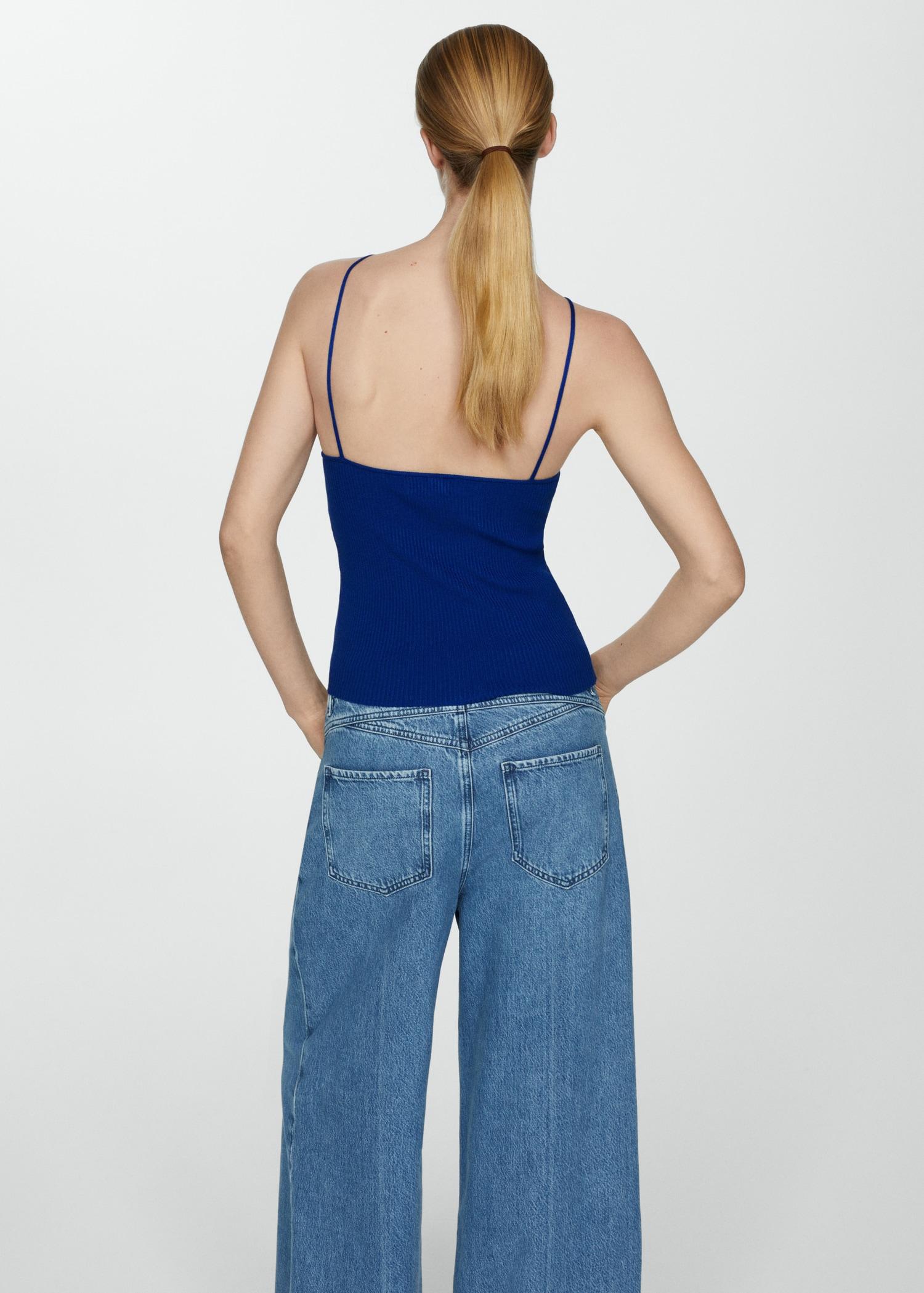 Knitted top with metallic thread - Women | MANGO USA Product Image