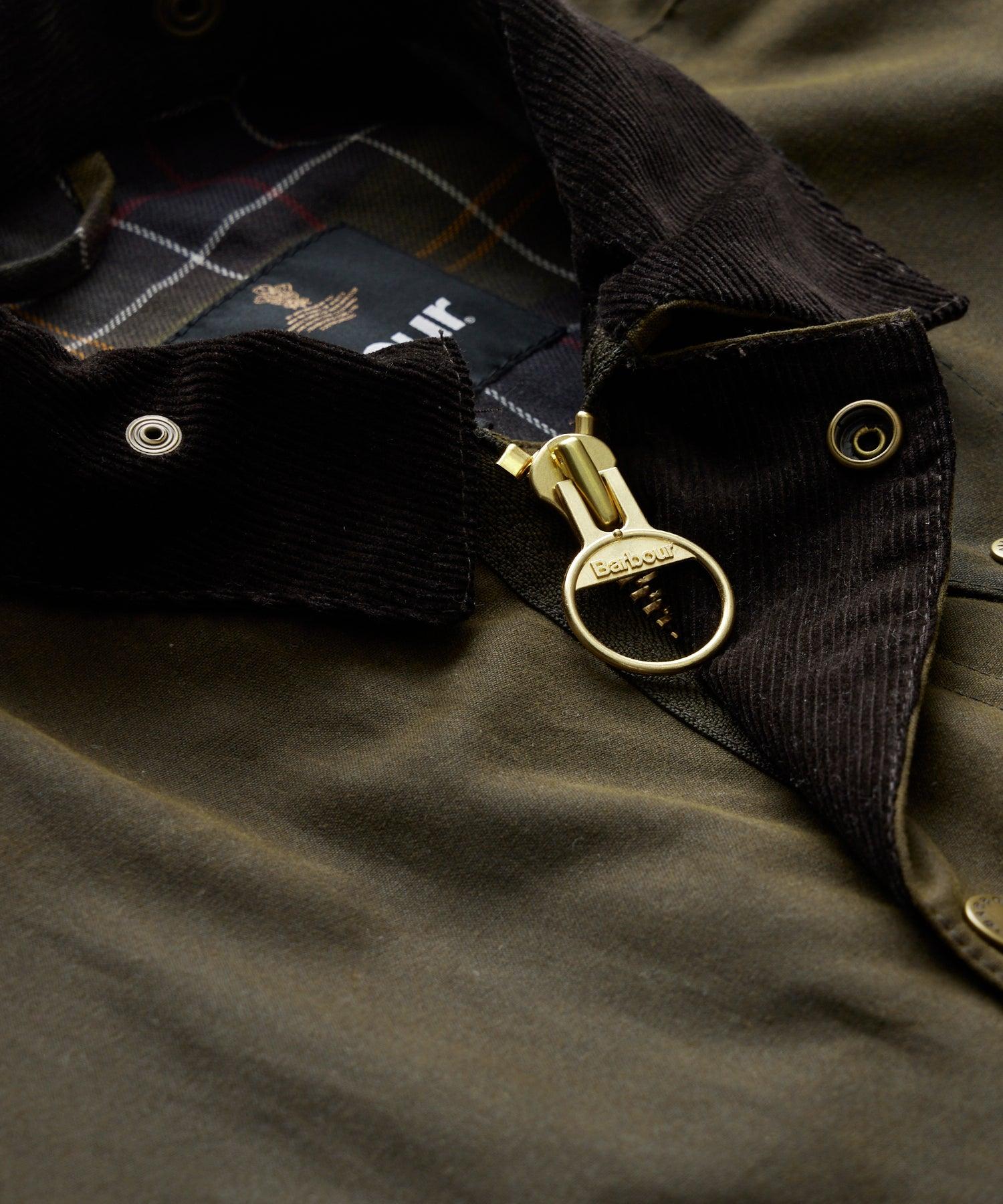 Barbour Bedale Wax Trench Coat in Olive Product Image