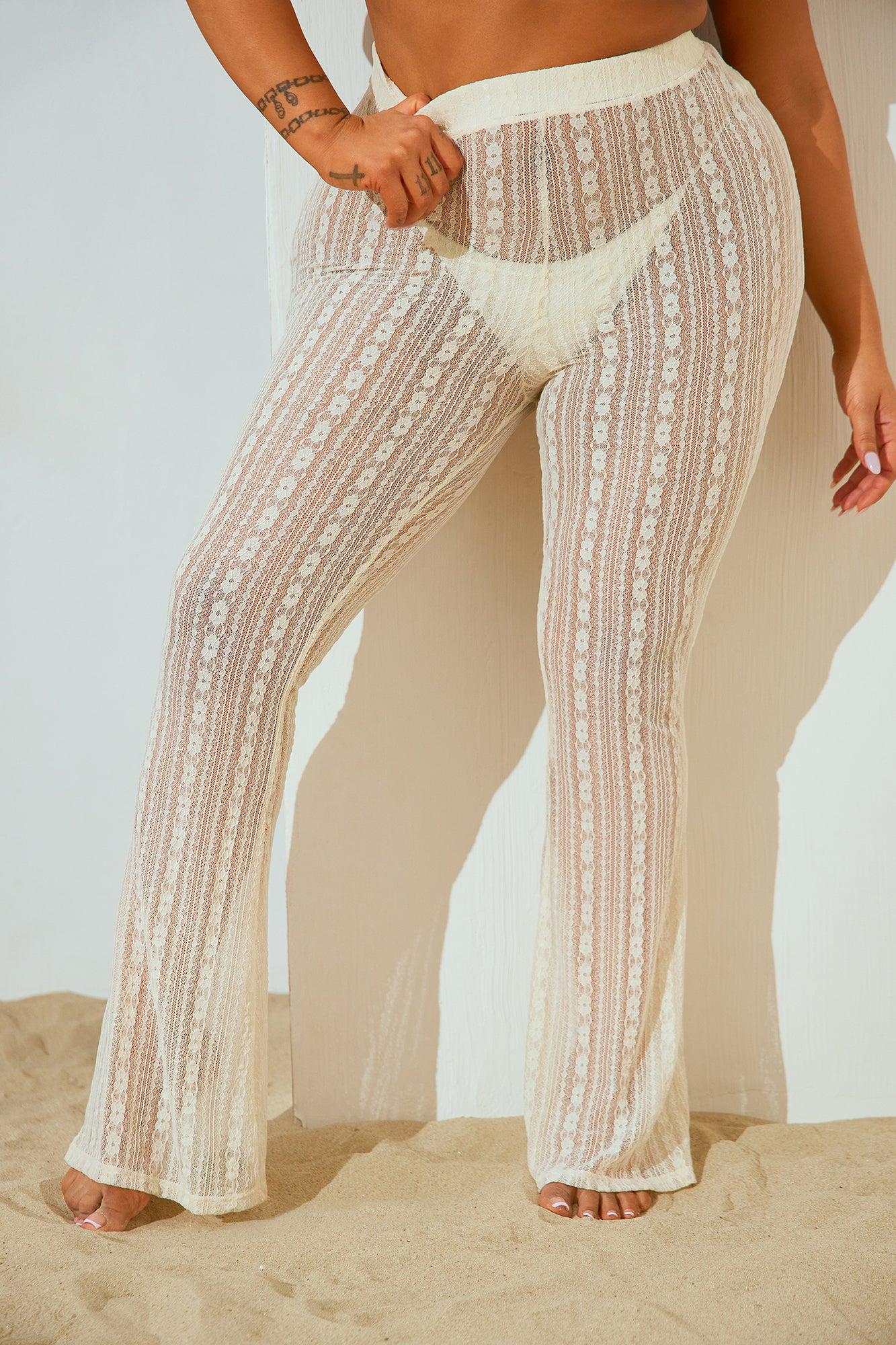 Camelia Lace Cover Up Pants - Cream Product Image