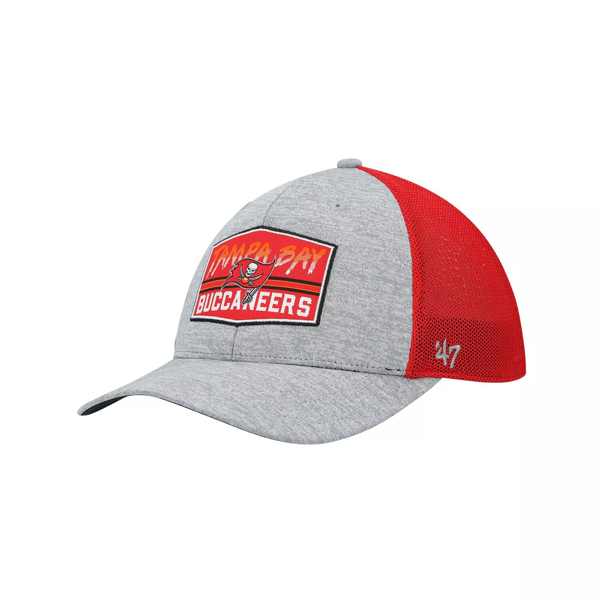 Men's '47 Heathered Gray/Red Tampa Bay Buccaneers Motivator Flex Hat, Size: Small/Medium, Grey Product Image