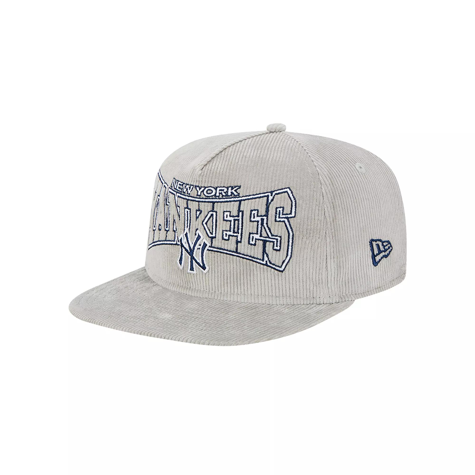 Men's New Era Gray New York Yankees Corduroy Golfer Snapback Hat, Grey Product Image