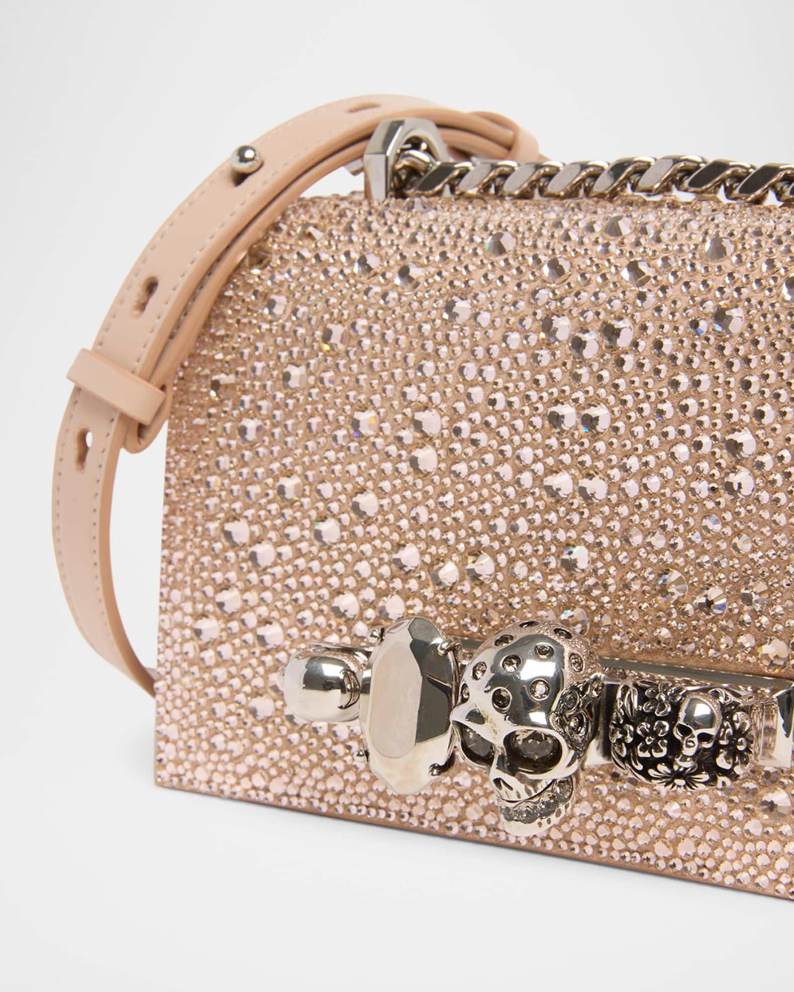 Skull Four Ring Embellished Leather Clutch Bag Product Image