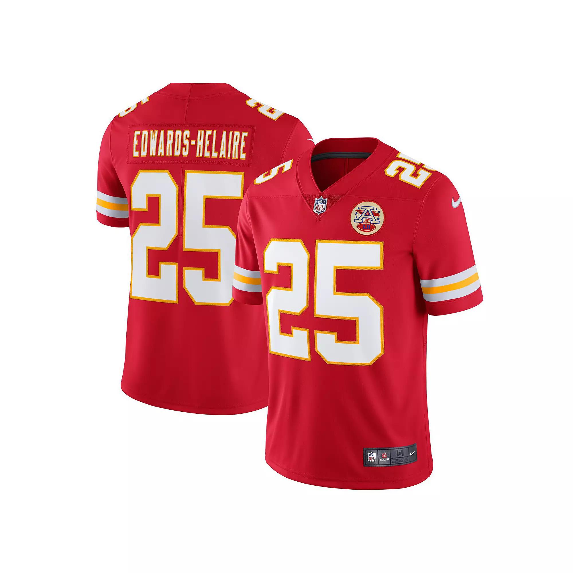 Men's Nike Clyde Edwards-Helaire Red Kansas City Chiefs Vapor Limited Jersey, Size: Medium Product Image