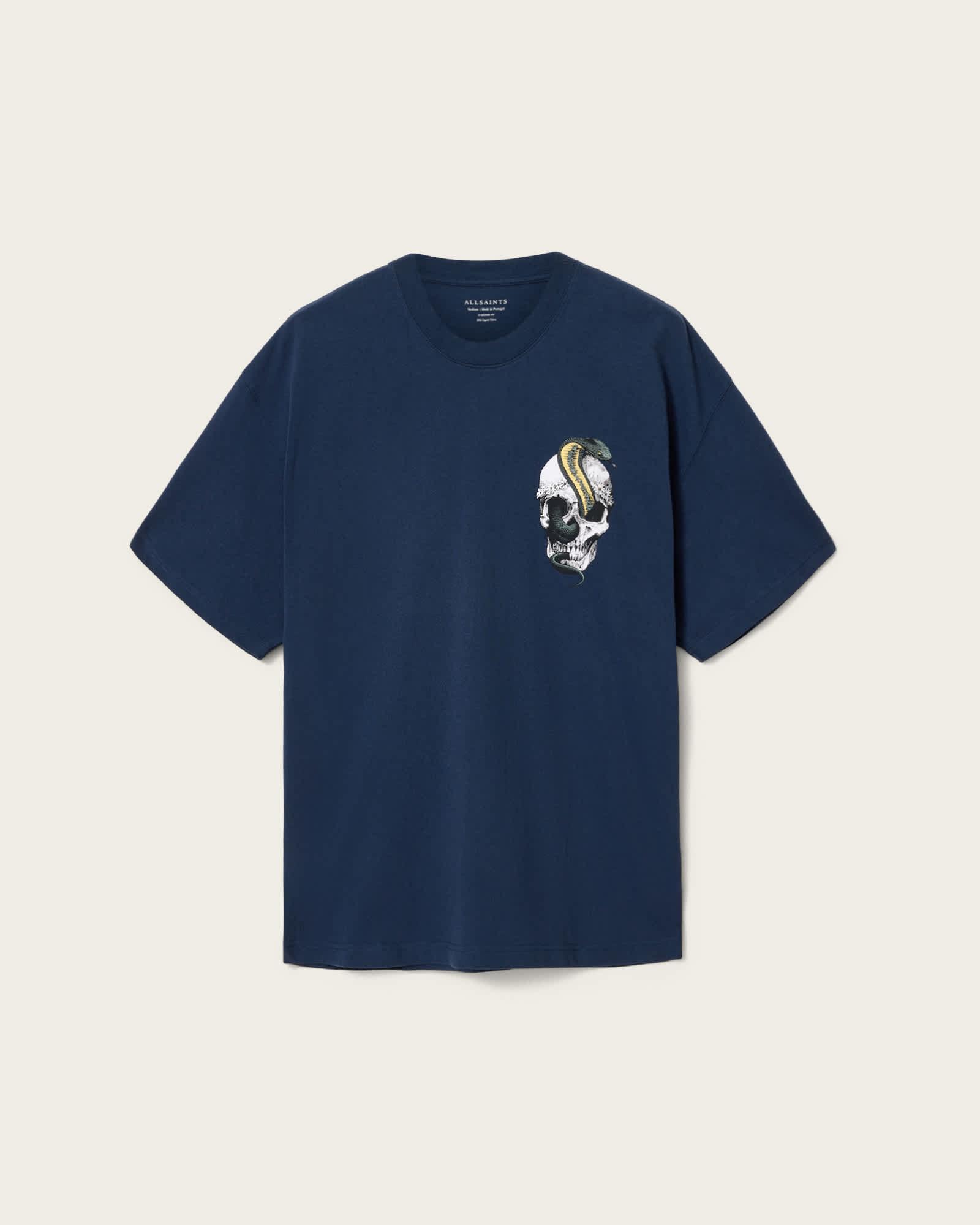 Snakehead Oversized Graphic T-Shirt OPAL BLUE | ALLSAINTS US Product Image