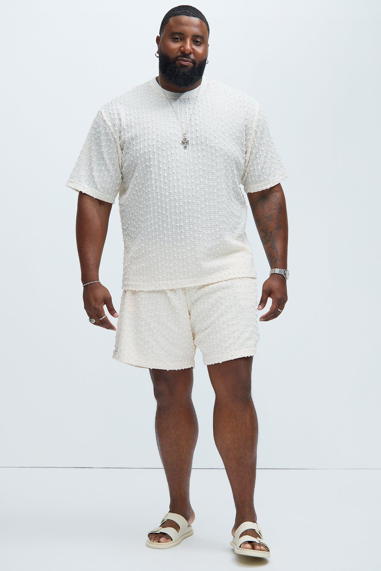 Pop Textured Crew Neck Tee - Ivory Product Image