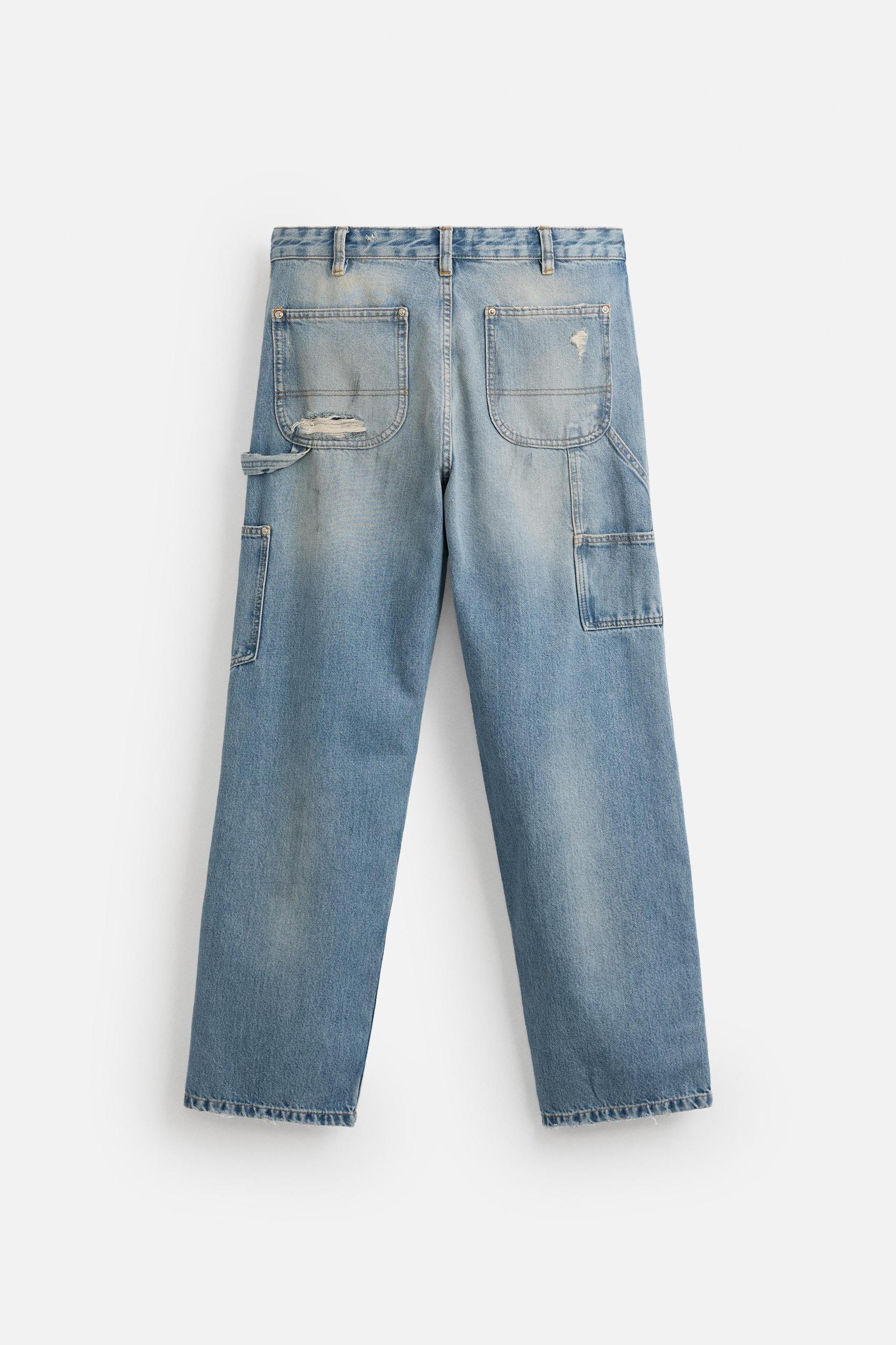 STRAIGHT FIT RIPPED CARPENTER JEANS Product Image