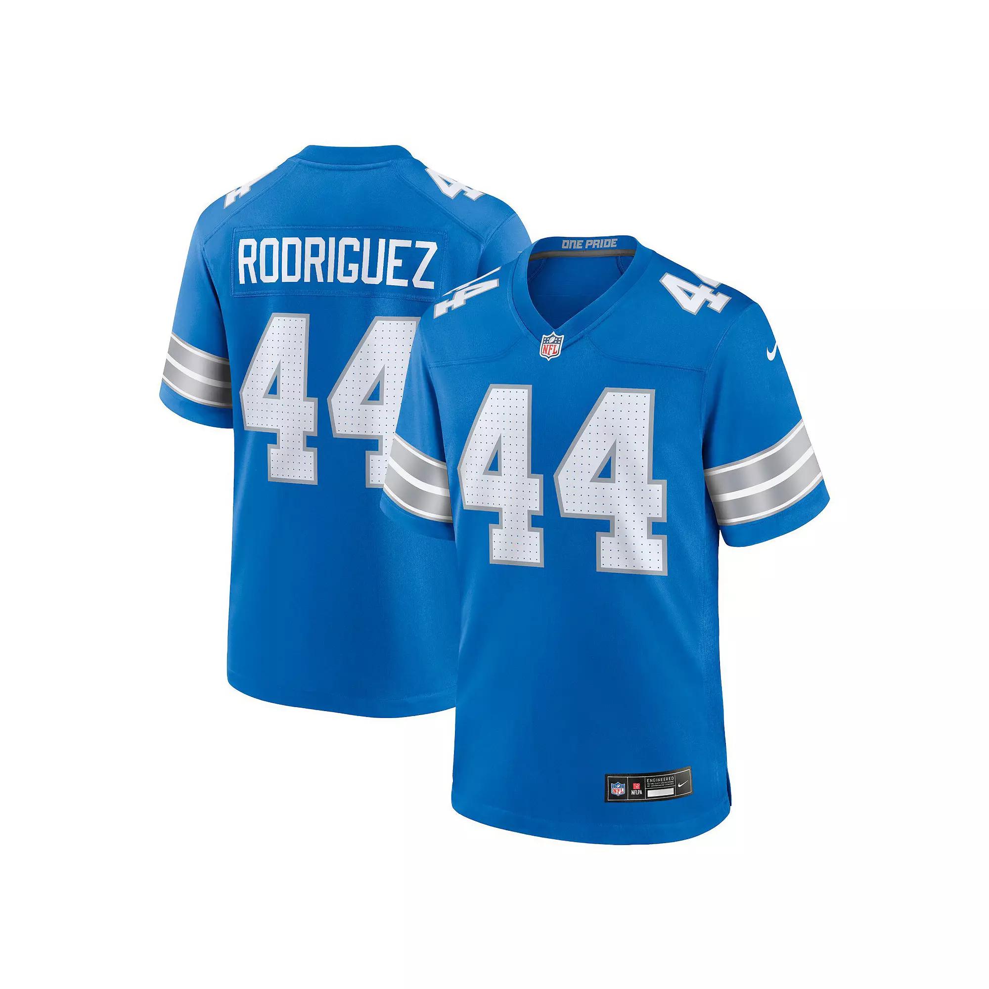 Men's Nike Malcolm Rodriguez Blue Detroit Lions Game Jersey, Size: Small Product Image
