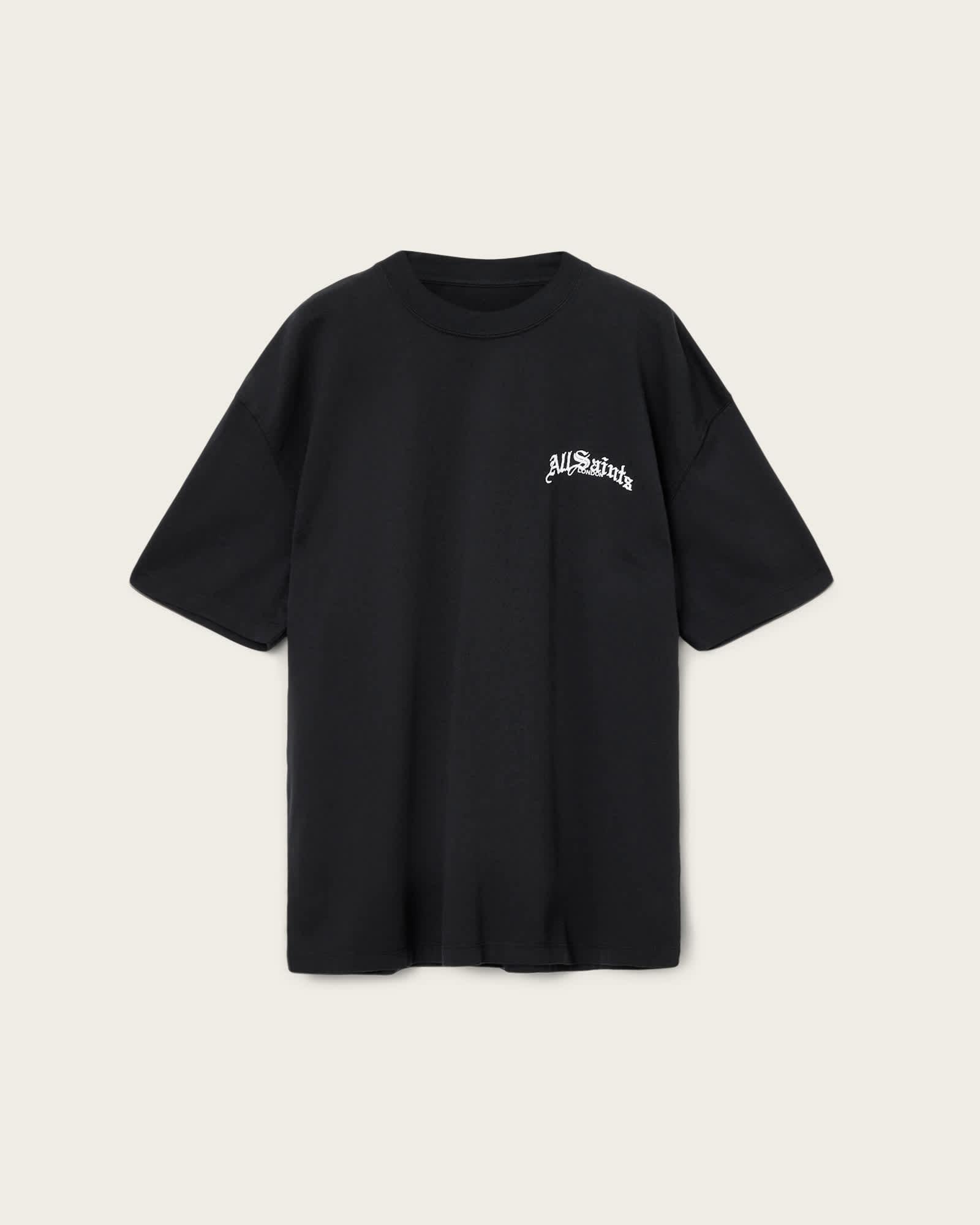 Descent Oversized Graphic T-Shirt Washed Black | ALLSAINTS US Product Image