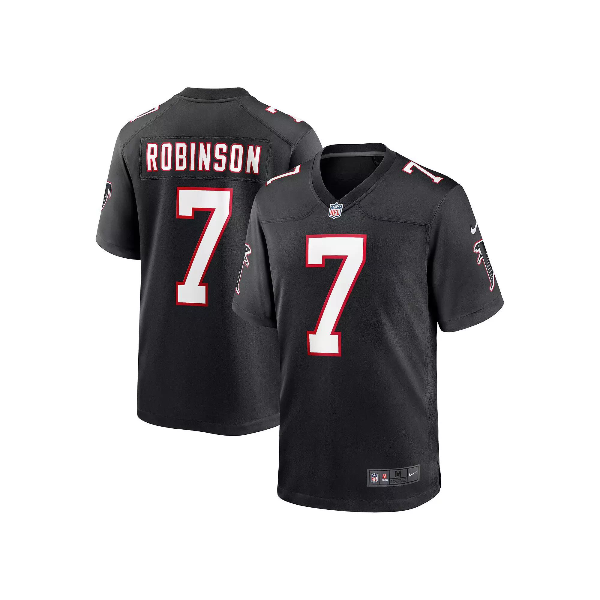 Men's Nike Bijan Robinson Black Atlanta Falcons 2023 NFL Draft First Round Pick Throwback Game Jersey,  Product Image