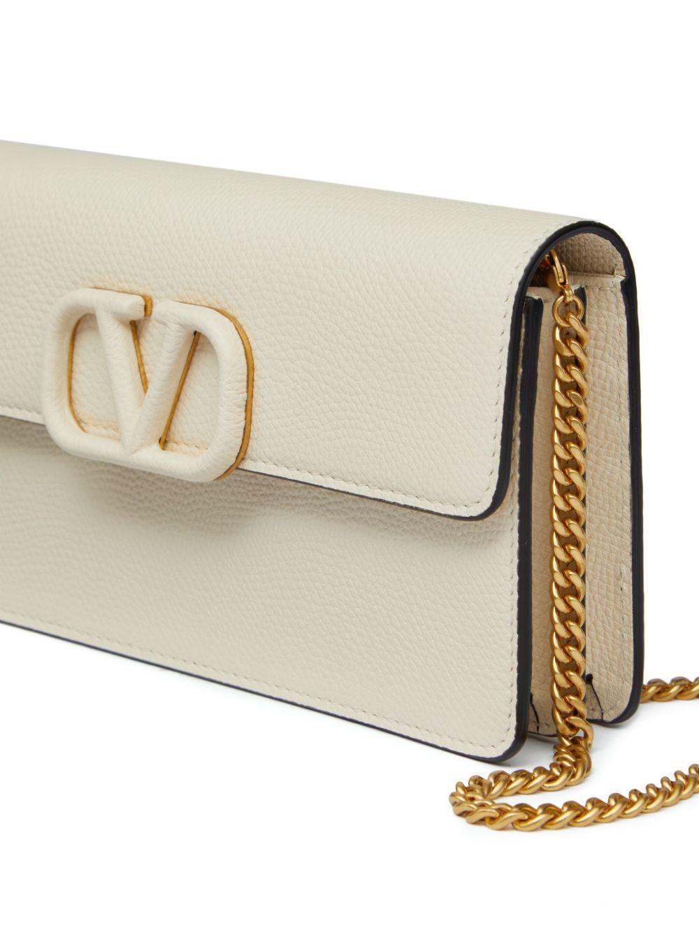 VLogo Signature leather chain wallet Product Image