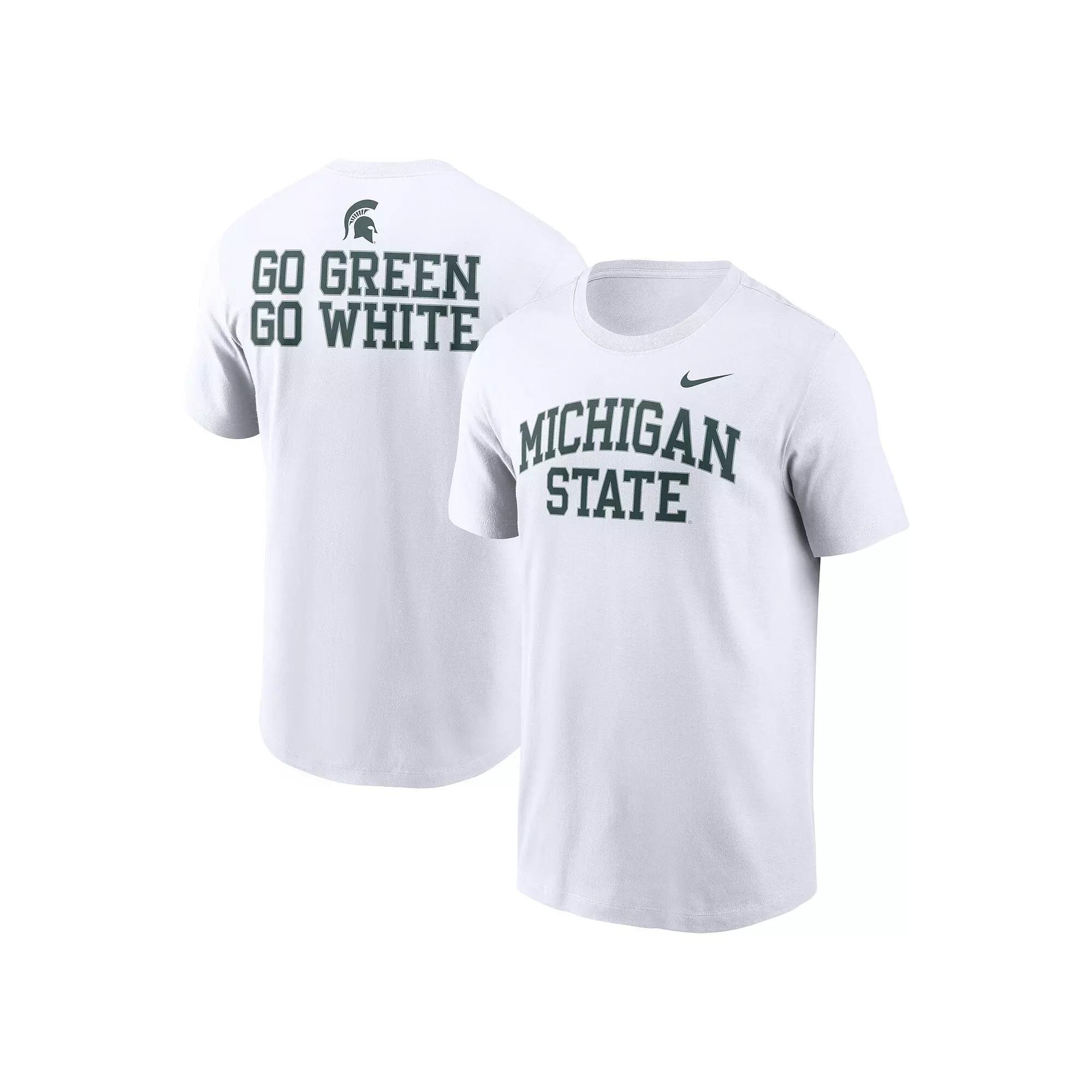 Men's Nike White Michigan State Spartans Blitz 2-Hit T-Shirt, Size: XL Product Image