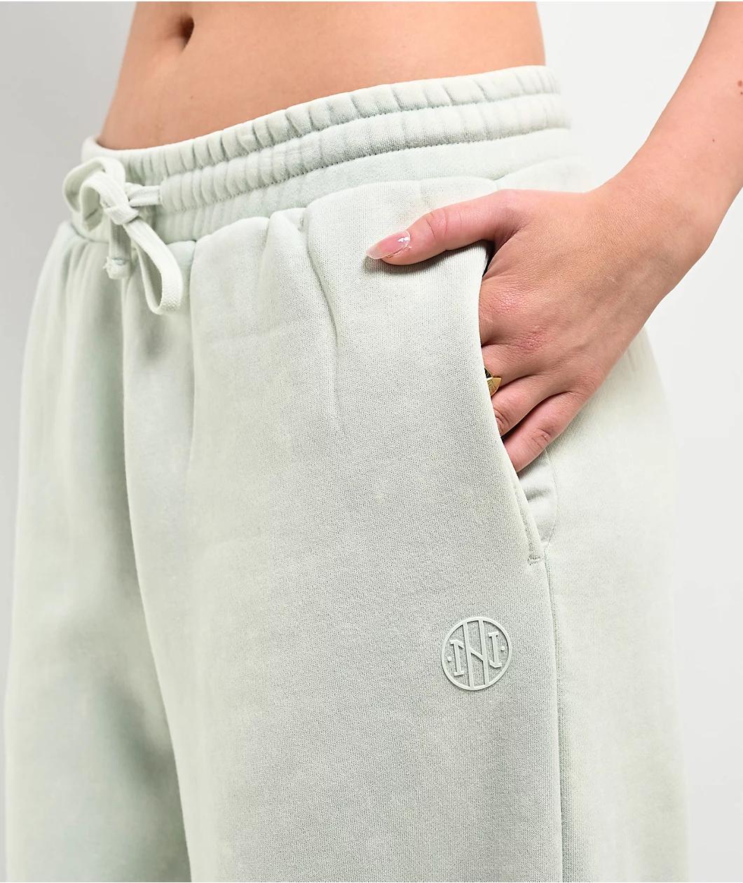 Ninth Hall Fundamentals Tyla Pale Aqua Wash Oversized Sweatpants Product Image