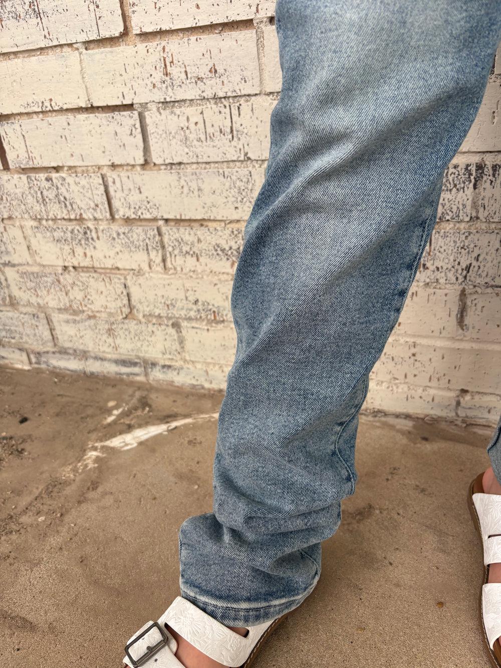 Vintage Stone Wash High Rise Distressed Cuffed Boyfriend Jeans Product Image