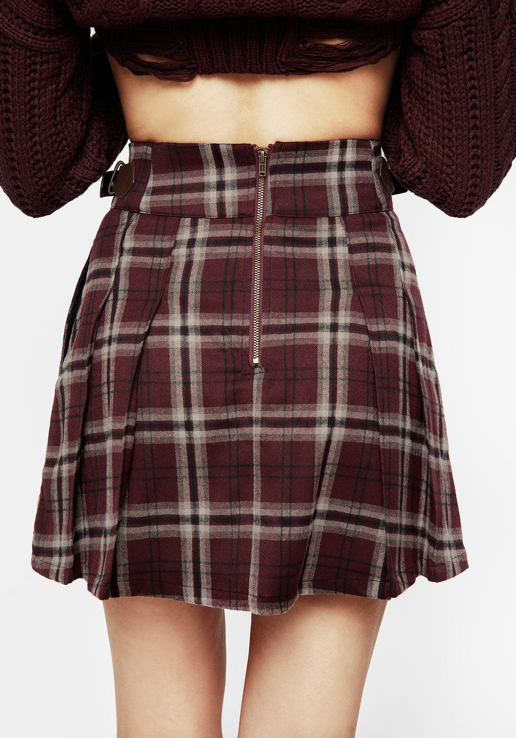 Bramble Check Pleated Mini Skirt Product Image