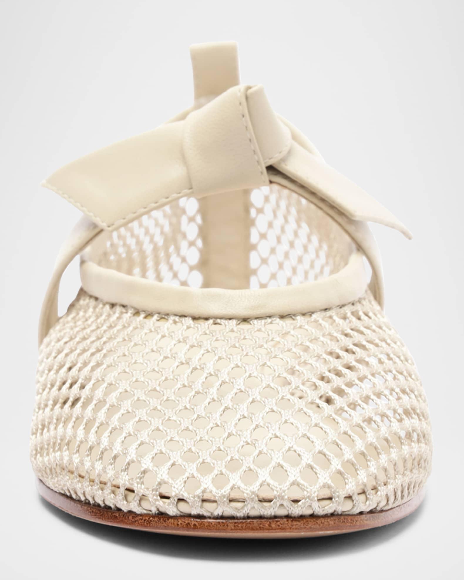 Clarita Bow Fishnet Ballerina Flats Product Image