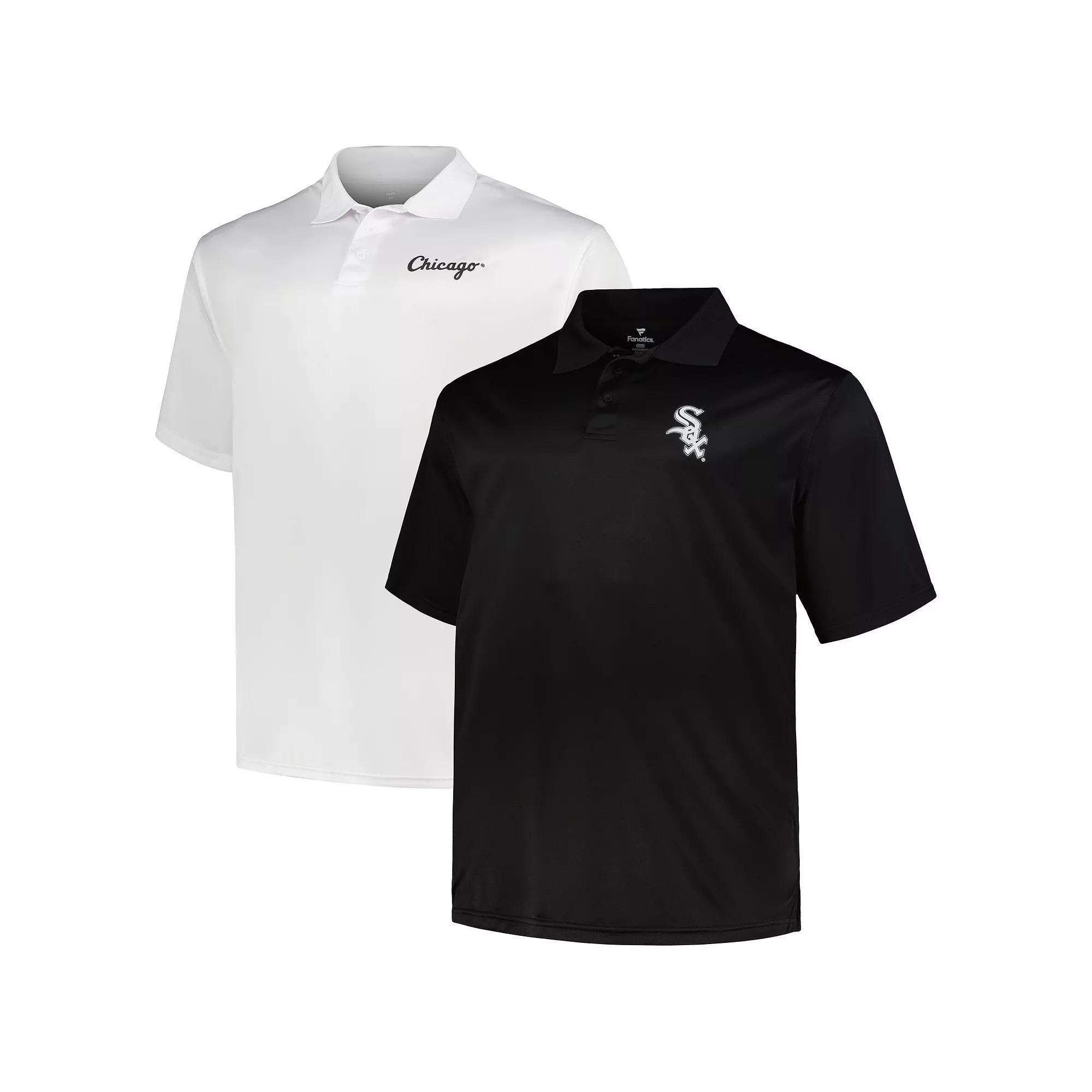 Men's Profile Black/White Chicago White Sox Big & Tall Two-Pack Solid Polo Set,  Product Image