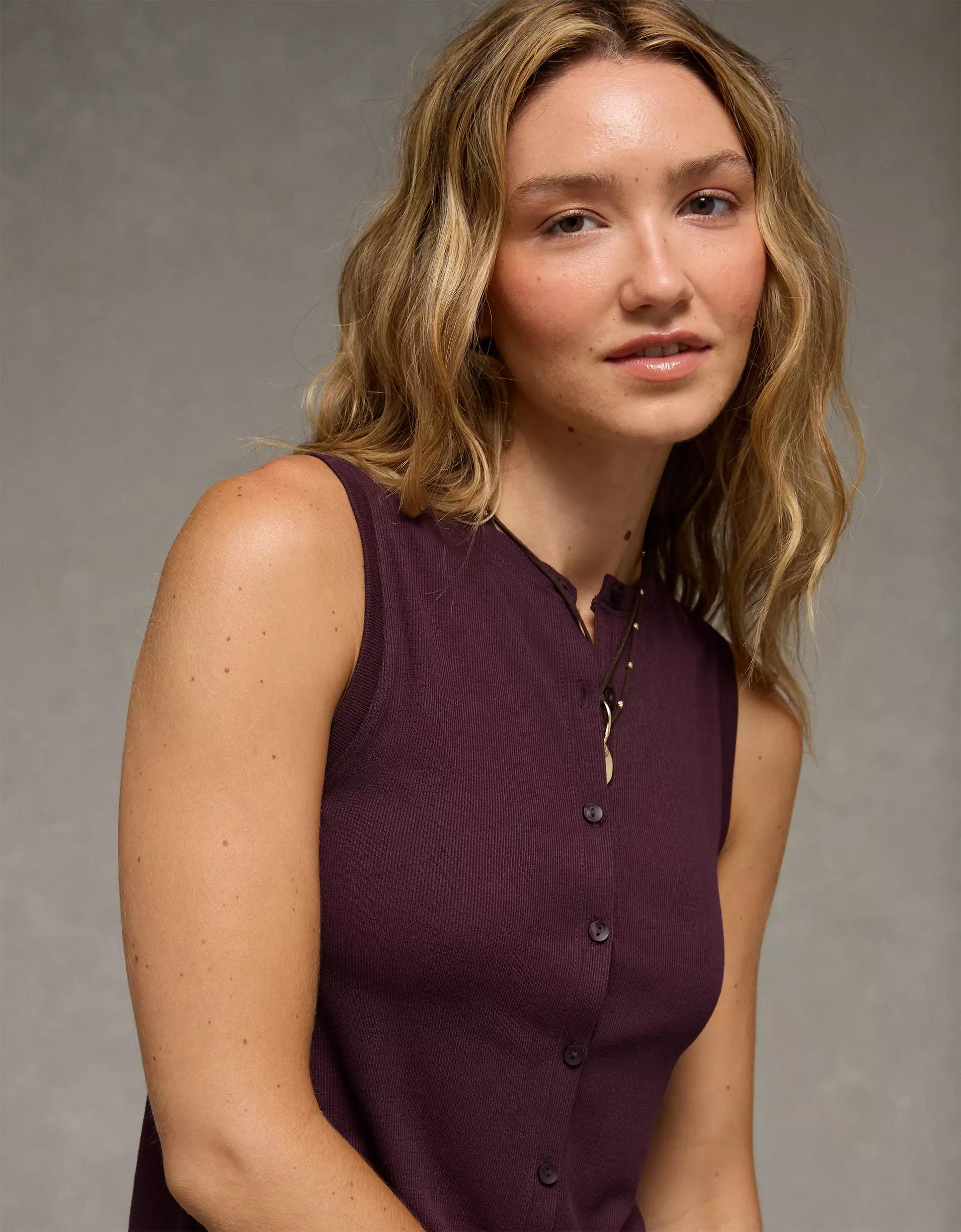 AE Button-Up Tank Top Product Image