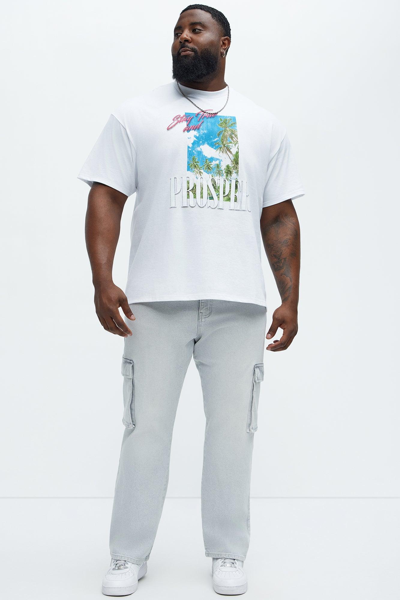 Classic Straight Cargo Jeans - Grey/Blue Product Image