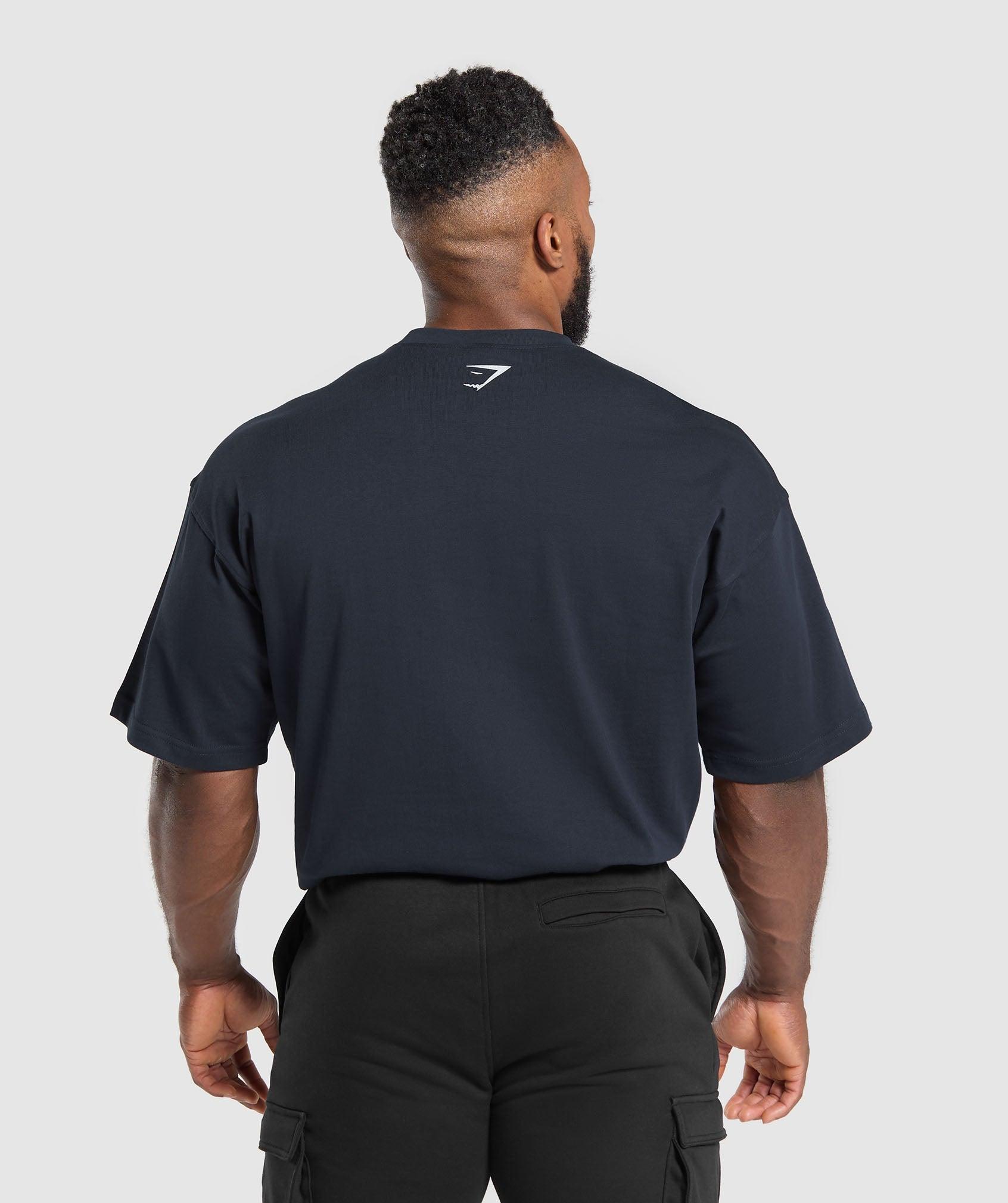 Gymshark Collegiate T-Shirt - Heavy Blue Male Product Image