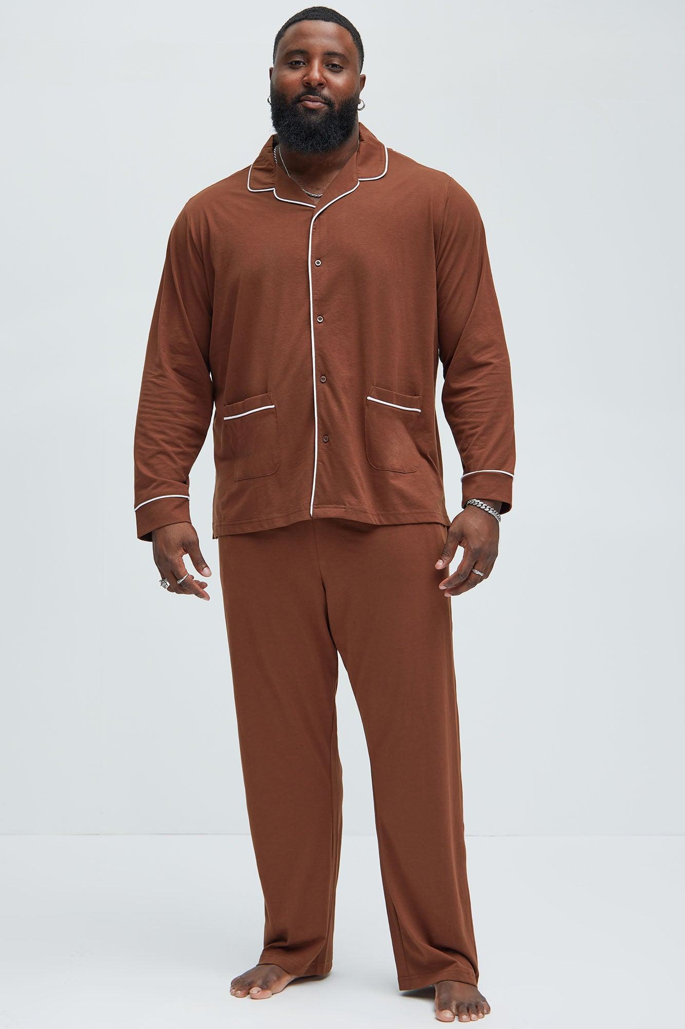 Modern Relaxed Pajama Long Sleeve - Brown Product Image