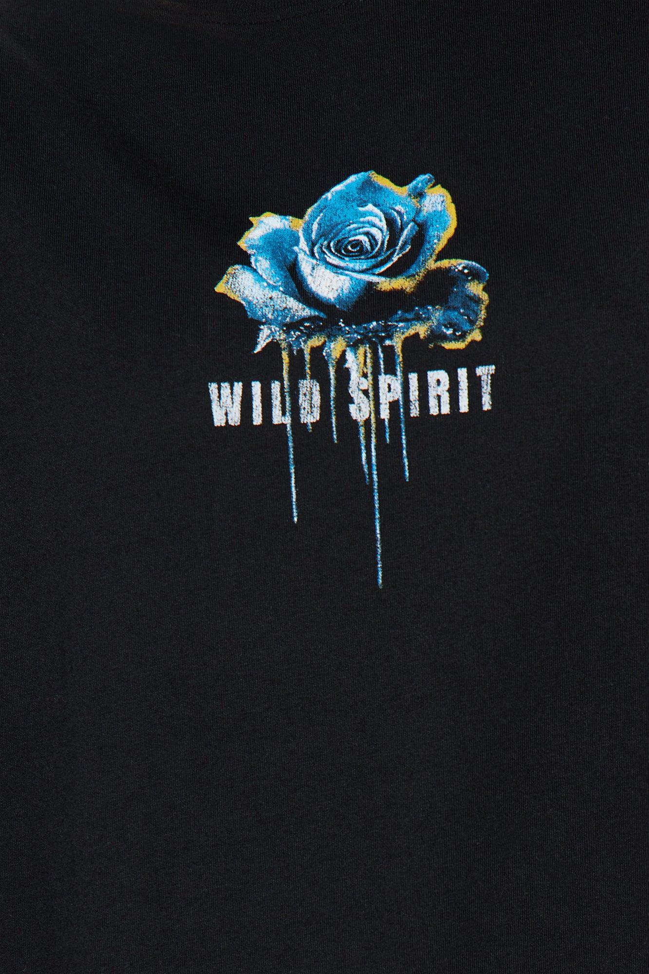 Wild Spirit Thermal Long Sleeve 2Fer Tee - Black/White Female Product Image