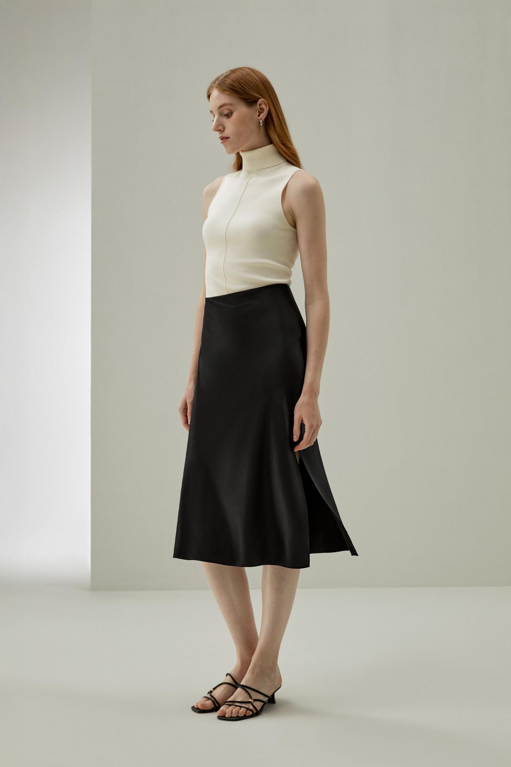 LILYSILK Silk Skirt Pleated - for Women - Black 100% Silk - Luxurious Bias Cut Skirt 16 Product Image