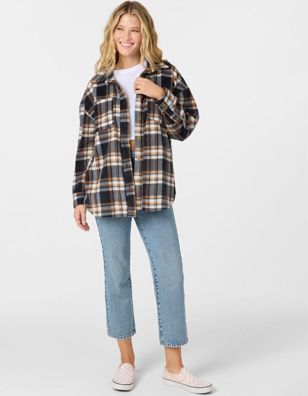 O'NEILL Rune Superfleece Womens Oversized Flannel - BLACK COMBO Product Image