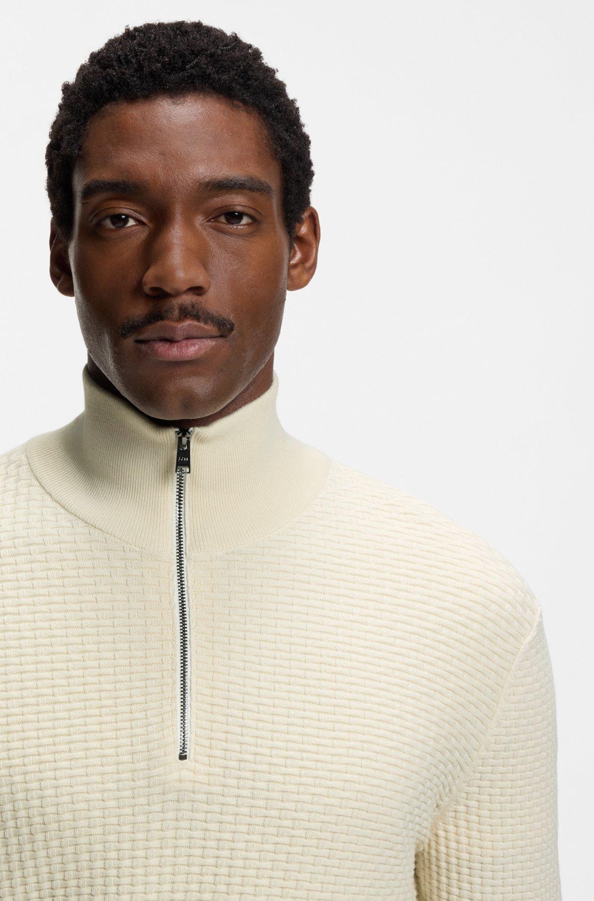 Quarter-zip sweater in cotton Product Image