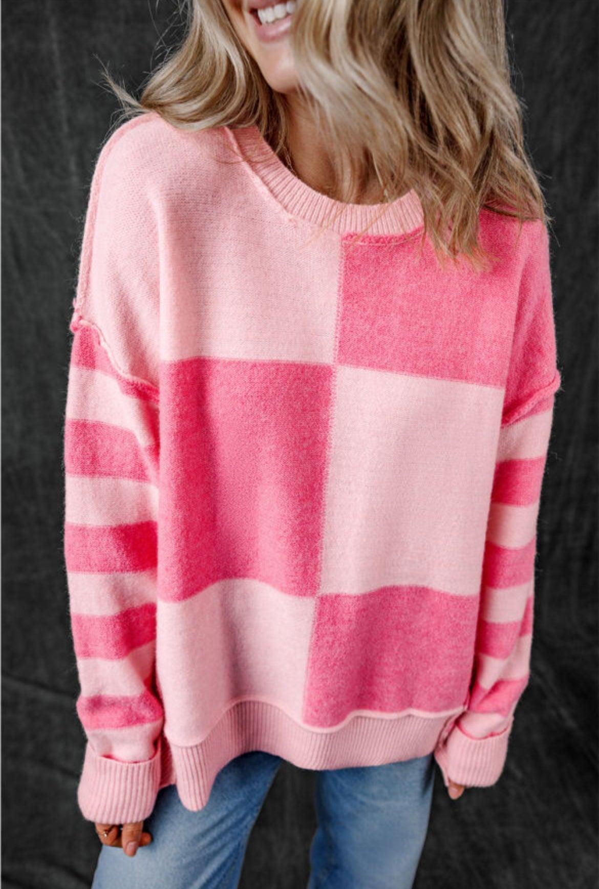Pink Check Sweater Product Image