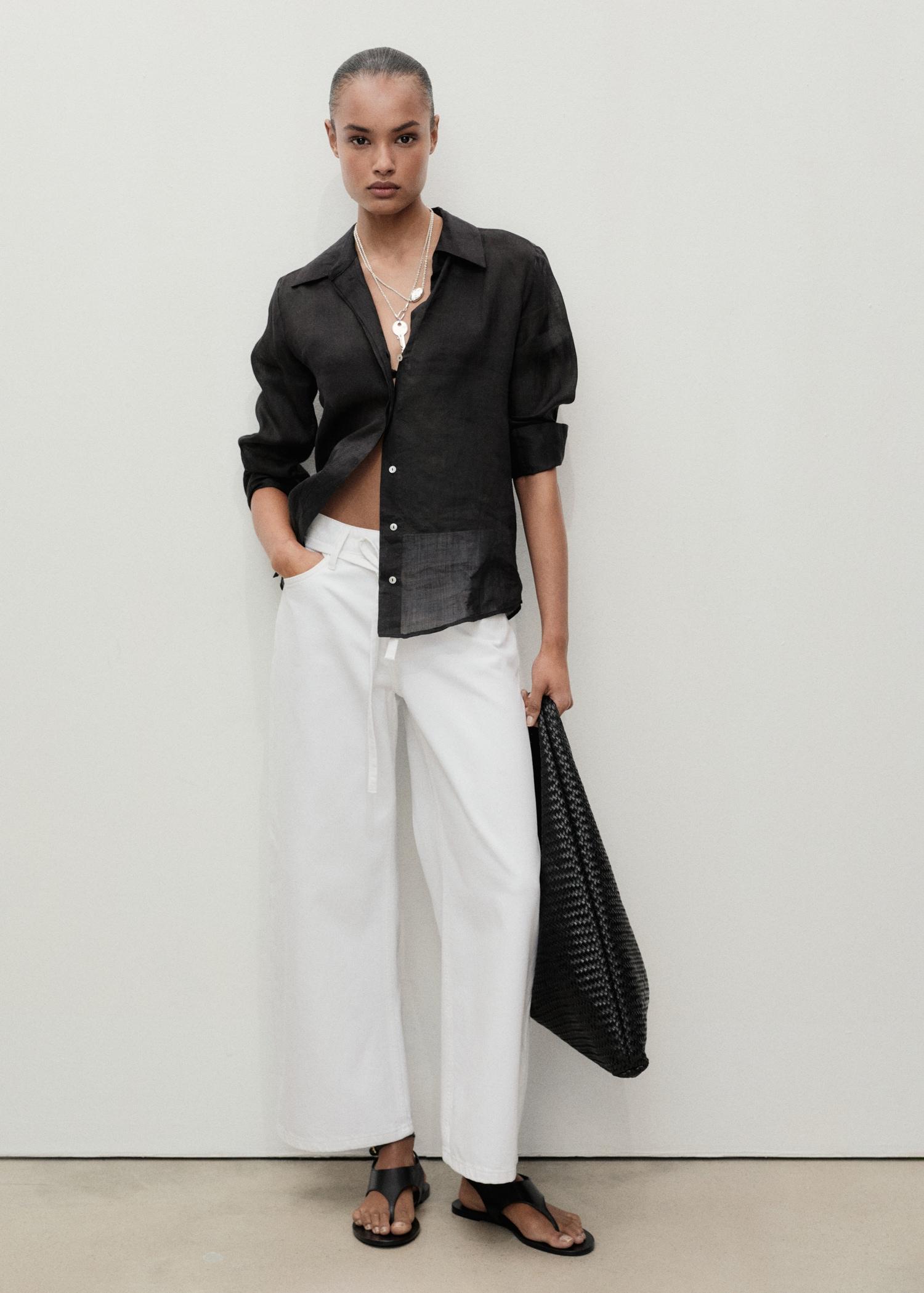 Balloon jeans with belt - Women | MANGO USA Product Image