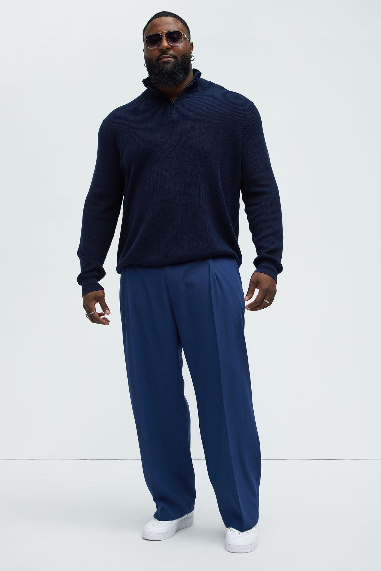Shawn Quarter Zip Sweater - Navy Product Image