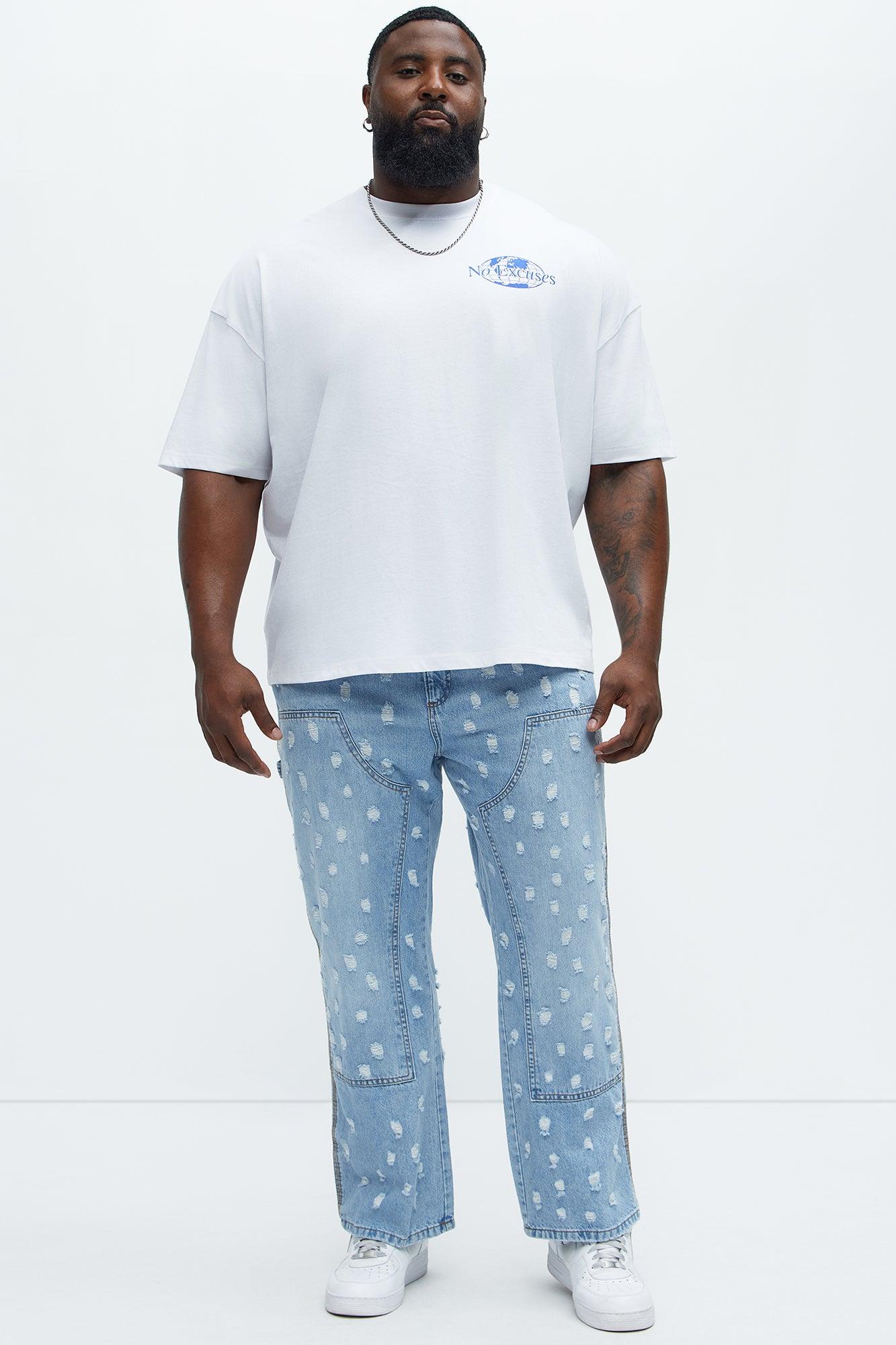 No Excuses Oversized Short Sleeve Tee - White Product Image