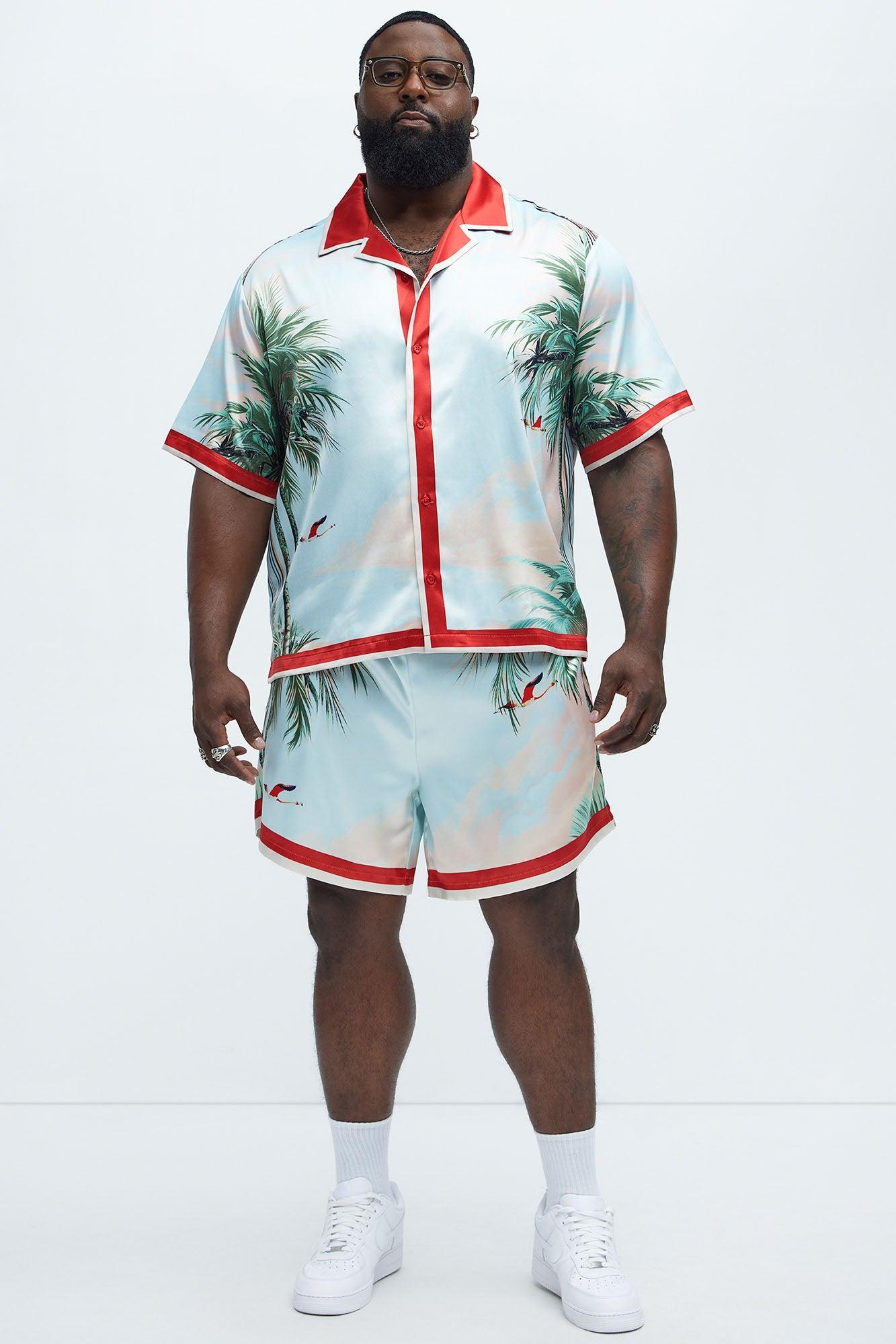 Flamingo And Palm Resort Shorts - Multi Color Product Image