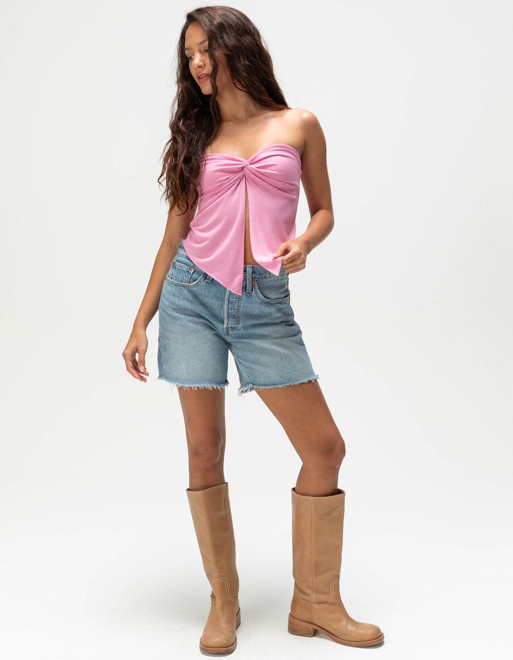 FULL TILT Twist Womens Flyaway Tube Top - PINK Product Image