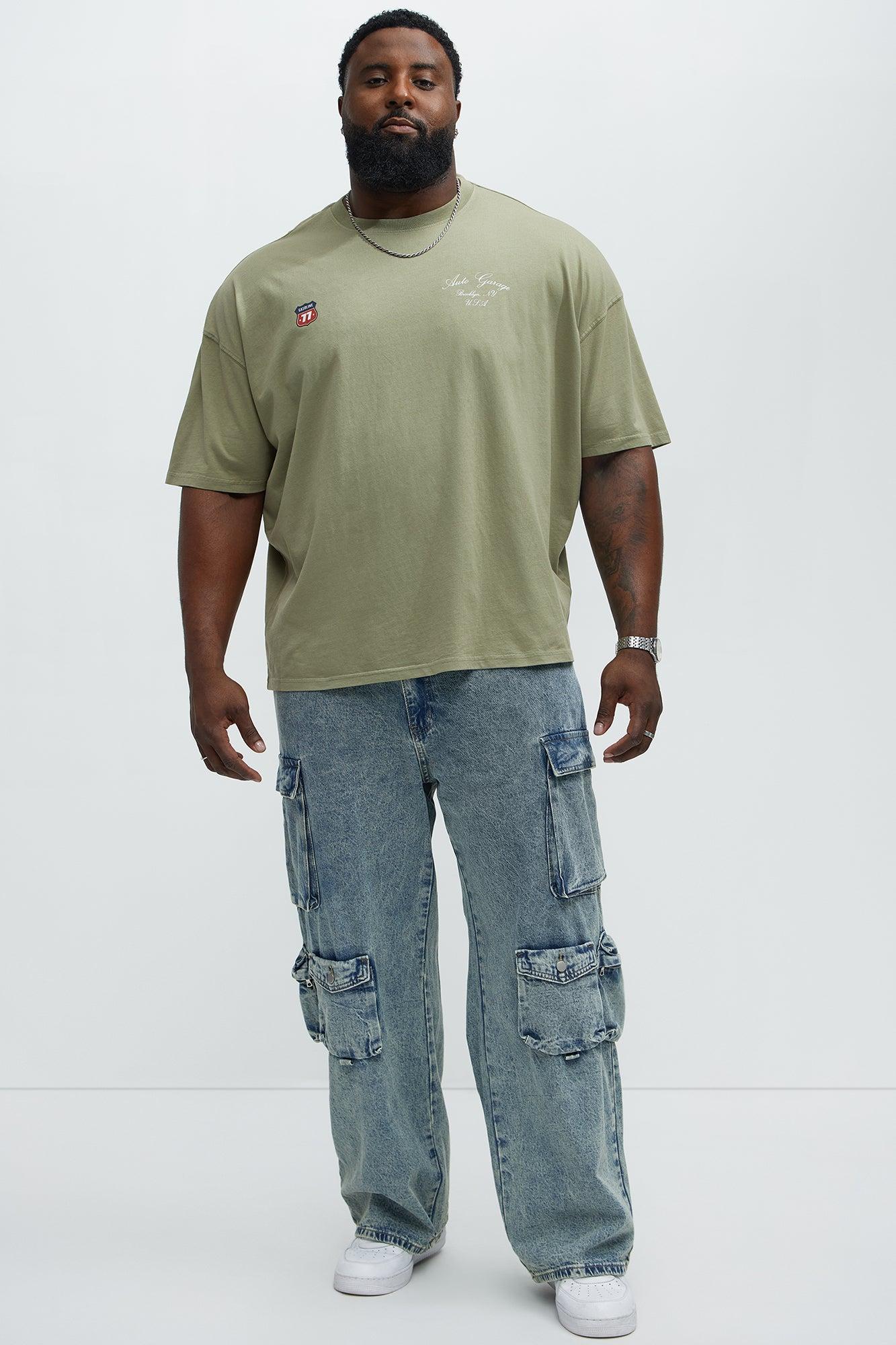 Brooklyn Auto Garage Oversized Short Sleeve Tee - Olive Male Product Image