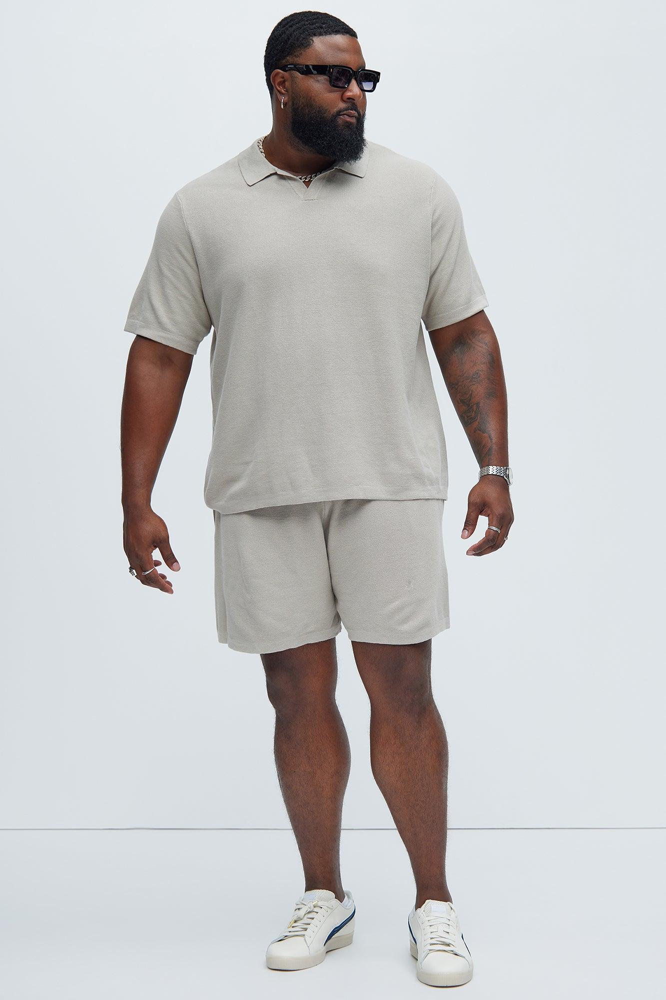 Chazin Textured Johnny Collar Shirt - Grey Product Image