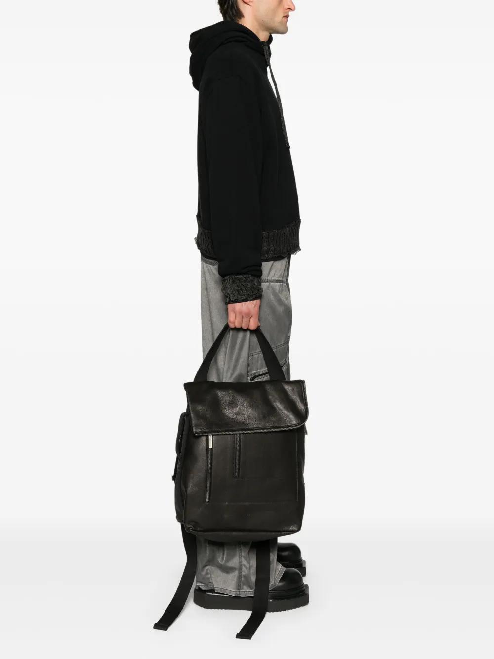 flap-detail leather cargo backpack Product Image