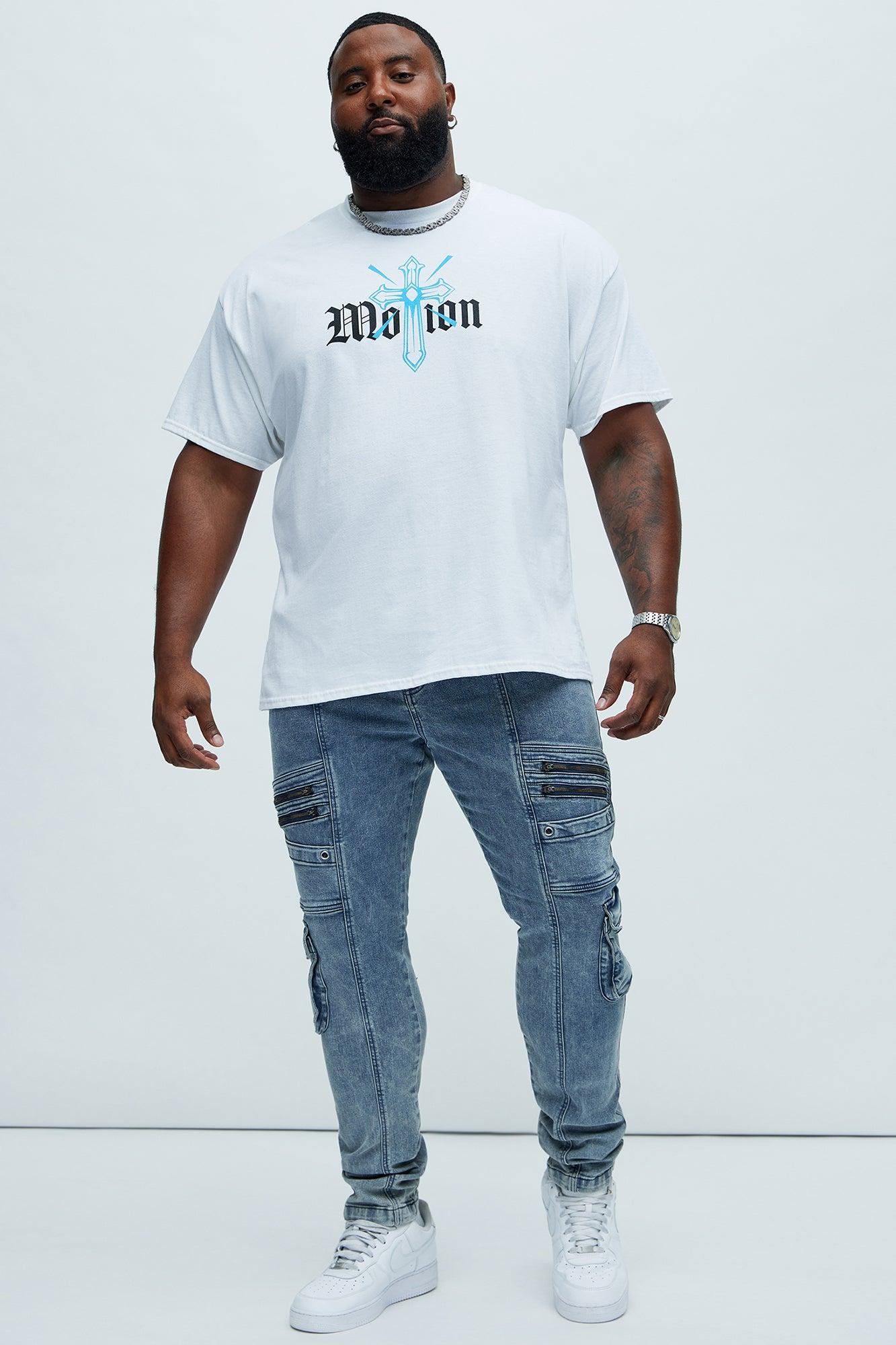 Johnny Vintage Skinny Cargo Jeans - Vintage Blue Wash Product Image