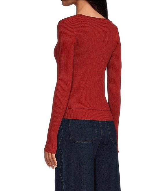 En Saison Colby Knit Tank and Caridgan Two-Piece Square Neck Long Sleeve Sweater Product Image